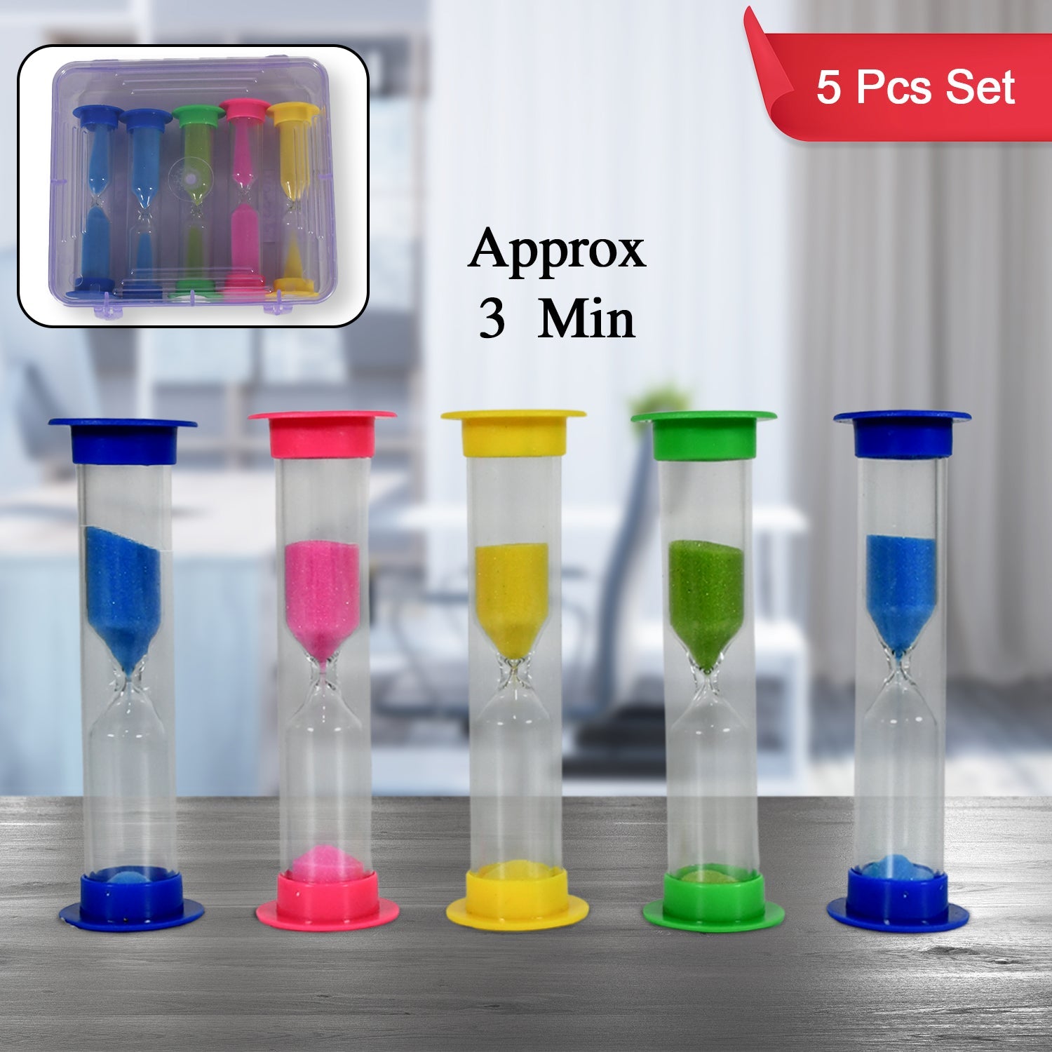 8756 Sand Timer Plastic Hourglass, Sand Glass Toy Sand Clock for Kitchen, Office, School and Brushing Teeth for Bathroom Timer Clock Children Hourglass Sand glass Toothbrush Household Sand Clock (3 Min Approx / 5 pc) 8756 Sand Timer Plastic Hourglass, Sand Glass Toy Sand Clock for Kitchen, Office, School and Brushing Teeth for Bathroom Timer Clock Children Hourglass Sand glass Toothbrush Household Sand Clock (3 Min Approx / 5 pc)